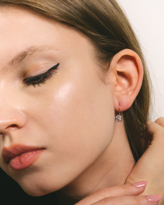 CERCEI DIN ARGINT WHITE STONE [2]