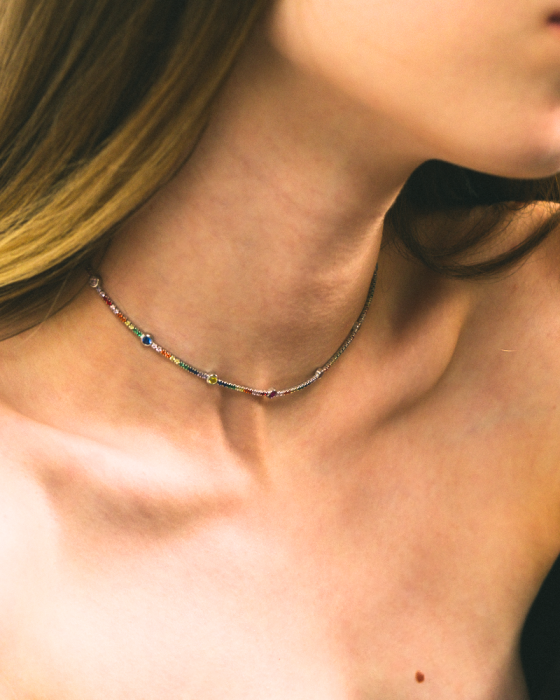 COLIER DIN ARGINT CHOKER TENNIS [4]