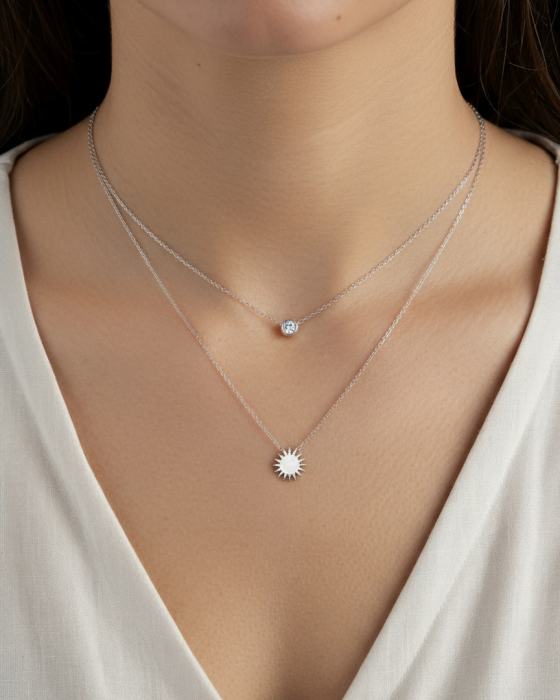 COLIER DIN ARGINT CRYSTAL AND SUN [2]
