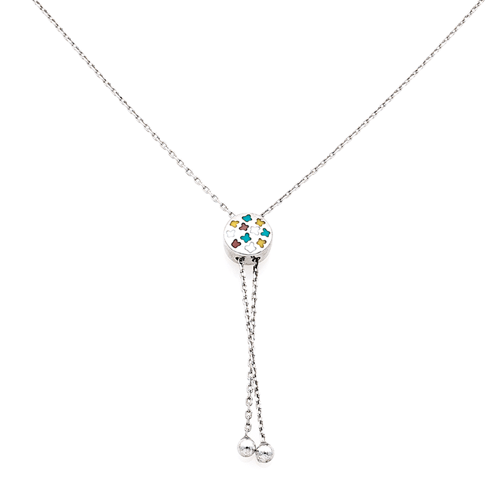 COLIER REGLABIL DIN ARGINT COLORED WHEEL 10 [1]