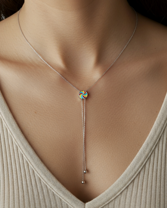 COLIER REGLABIL DIN ARGINT COLORED WHEEL 5 [2]