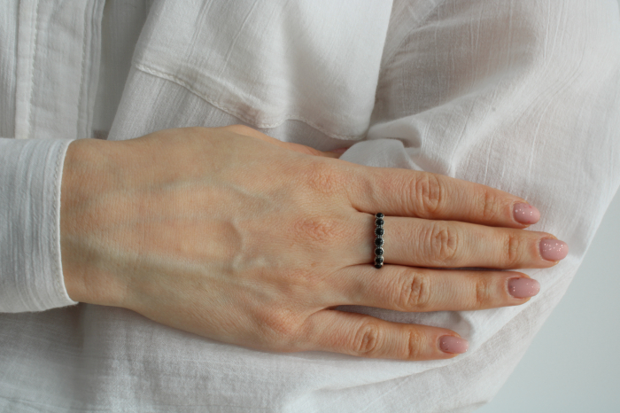 INEL DIN ARGINT BLACK BEADS [2]