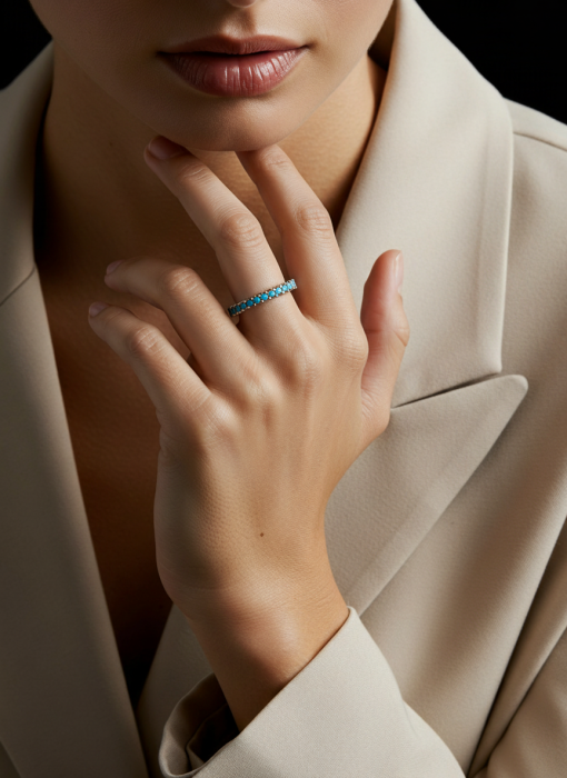 INEL DIN ARGINT BLUE CRYSTAL BAND [2]