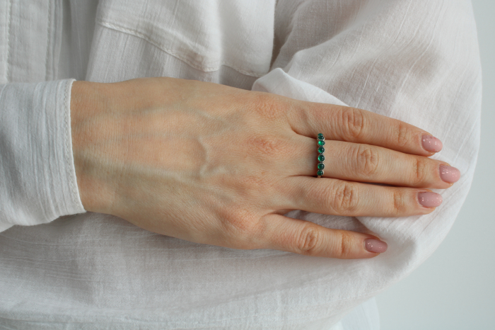 INEL DIN ARGINT GREEN BEADS [2]