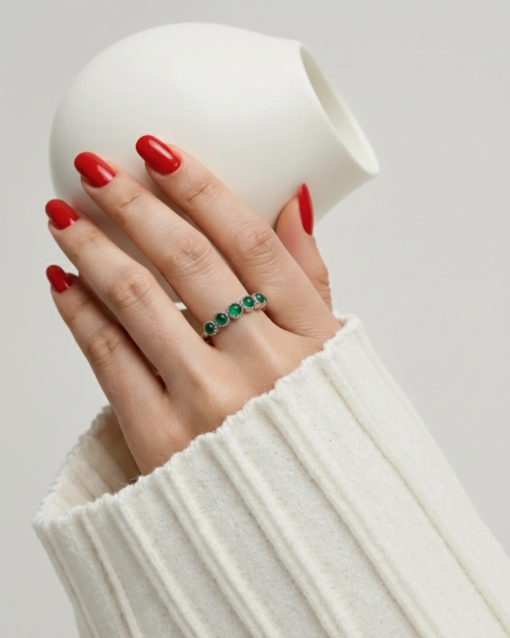 INEL DIN ARGINT GREEN BEADS [2]