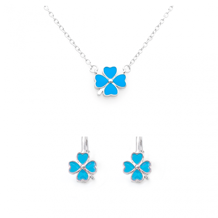 SET DIN ARGINT COPII BLUE CLOVERS [1]