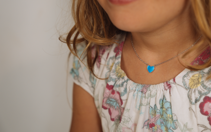 SET DIN ARGINT COPII BLUE HEART [3]