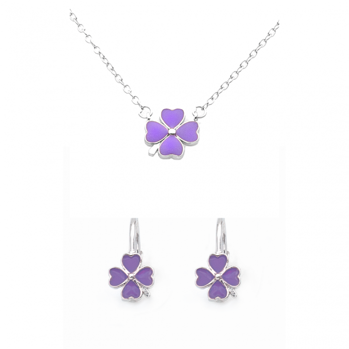 SET DIN ARGINT COPII PURPLE CLOVERS [1]