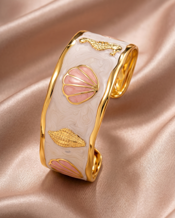 BRATARI PLACATE CU AUR 18K - BRĂȚARĂ BANGLE PLACATĂ CU AUR SEA