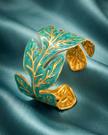 BRATARI PLACATE CU AUR 18K - BRĂȚARĂ BANGLE PLACATĂ CU AUR STATEMENT