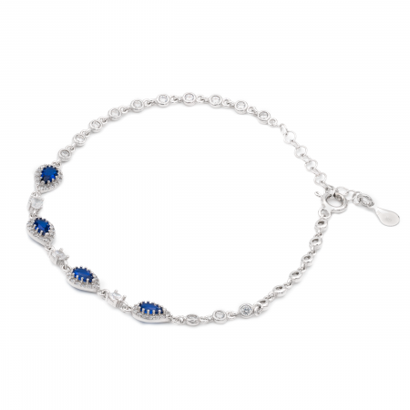 BRATARI - BRATARA DIN ARGINT BLUE OCEAN HEART