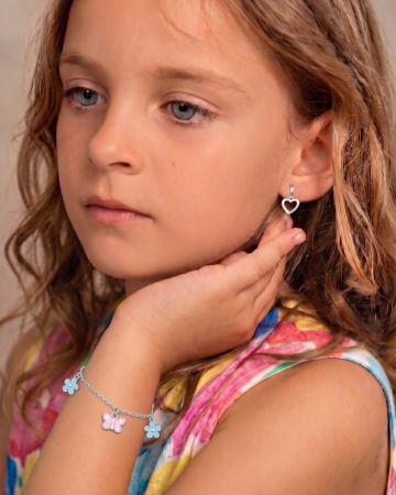 BRATARA DIN ARGINT COPII BLUE DAISY & BUTTERLY [1]