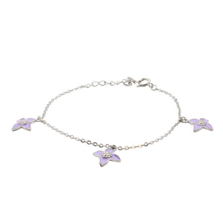 COPII - BRATARA DIN ARGINT COPII PURPLE FLOWER