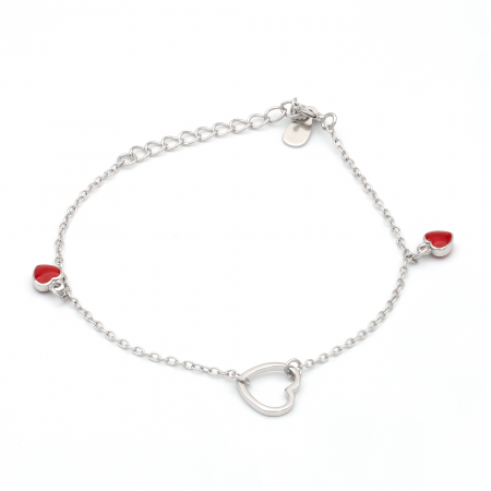 COPII - BRATARA DIN ARGINT COPII RED HEARTS