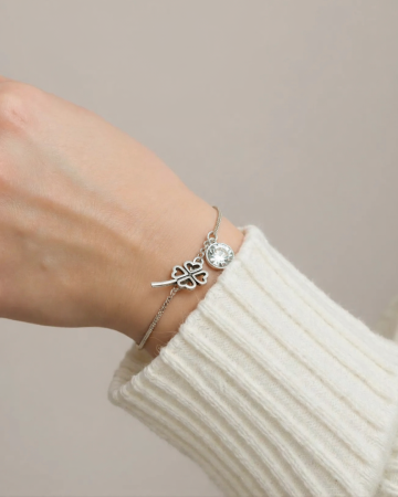 BRATARA DIN ARGINT CRYSTAL AND CLOVER [1]
