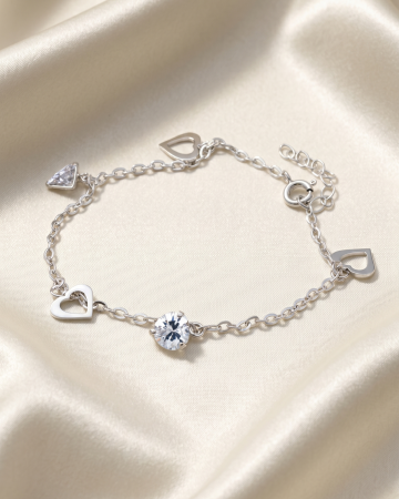 BRATARI - BRATARA DIN ARGINT CRYSTALS AND HEARTS