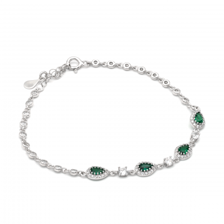 BRATARI - BRATARA DIN ARGINT GREEN OCEAN HEART