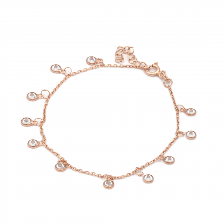 BRATARI - BRATARA DIN ARGINT ROSE CRYSTAL BEADS