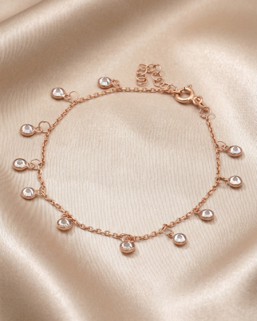 BRATARI - BRATARA DIN ARGINT ROSE CRYSTAL BEADS