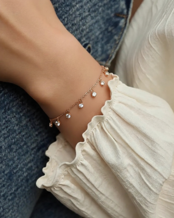 BRATARA DIN ARGINT ROSE CRYSTAL BEADS [1]