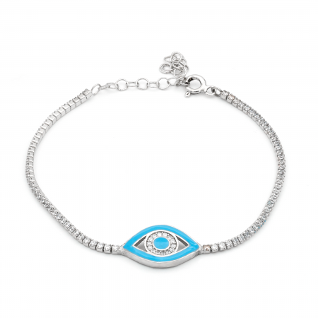 BRATARI - BRATARA DIN ARGINT TENNIS BLUE EYE