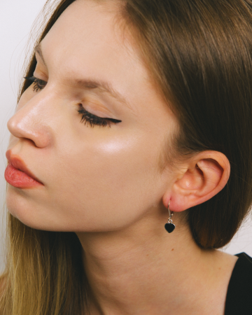 CERCEI DIN ARGINT BLACK HEARTS [1]