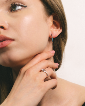 CERCEI DIN ARGINT BLUE CERCLE HOOP [1]