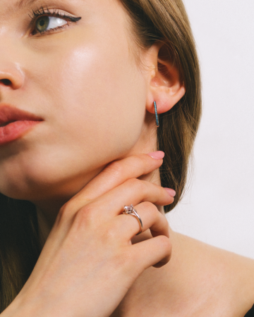 CERCEI DIN ARGINT BLUE CERCLE HOOP [1]