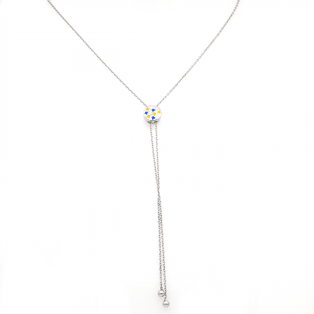 COLIERE - COLIER REGLABIL DIN ARGINT COLORED WHEEL 1