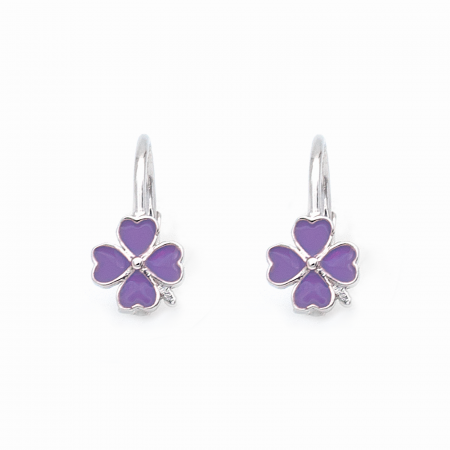 COPII - CERCEI DIN ARGINT COPII PURPLE CLOVERS