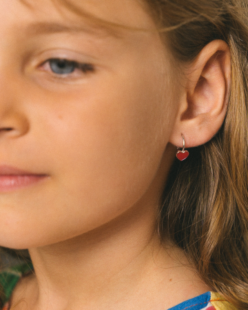 CERCEI DIN ARGINT COPII RED HEARTS [1]