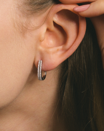 CERCEI DIN ARGINT DOUBLE CRYSTAL [1]