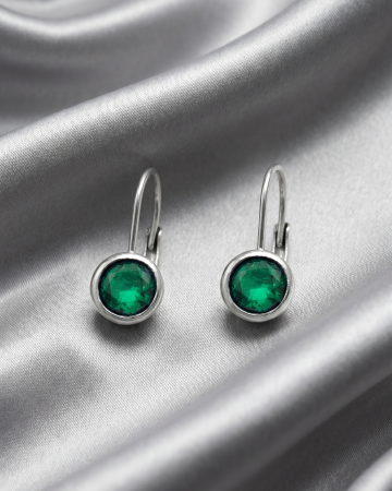 CERCEI - CERCEI DIN ARGINT GREEN STONE