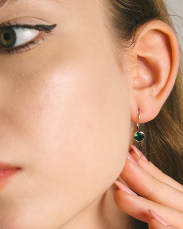 CERCEI DIN ARGINT GREEN STONE [1]