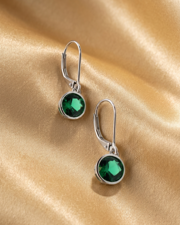 CERCEI - CERCEI DIN ARGINT GREEN STONES