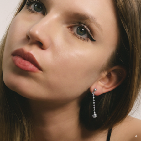 CERCEI DIN ARGINT LONG BEADS [1]