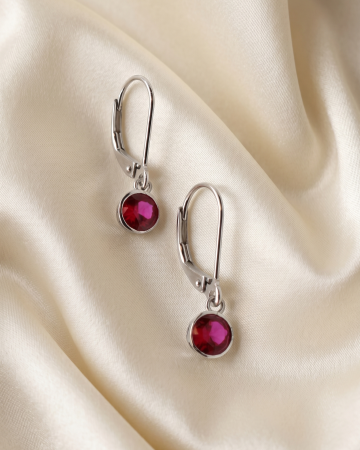 CERCEI ARGINT - CERCEI DIN ARGINT RED TINY STONE