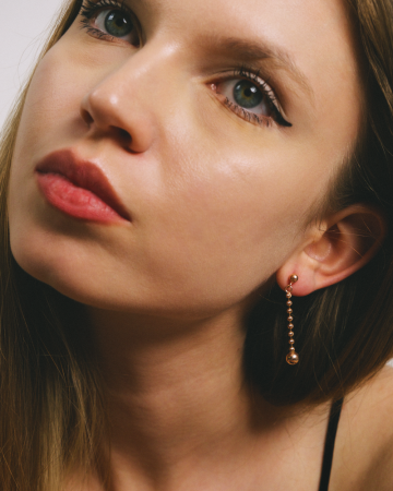 CERCEI DIN ARGINT ROSE LONG BEADS [1]