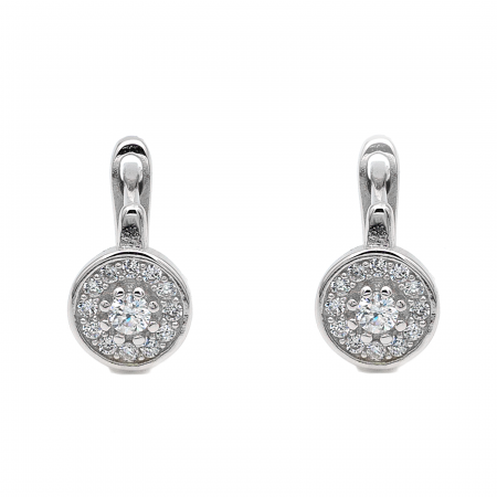 CERCEI - CERCEI DIN ARGINT ROUND CRYSTAL