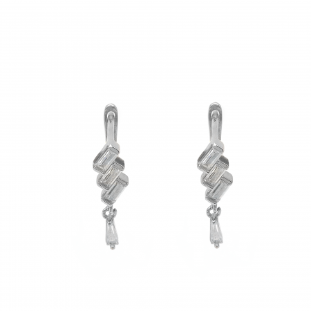 CERCEI - CERCEI DIN ARGINT SPARKLING SQUARE HOOPS