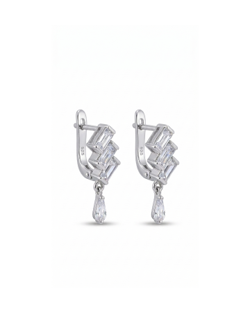 CERCEI - CERCEI DIN ARGINT SPARKLING SQUARE HOOPS