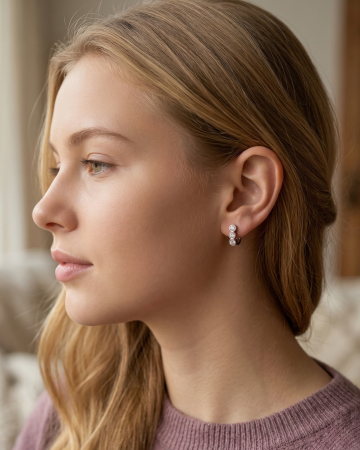 CERCEI DIN ARGINT THREE CRYSTALS [1]