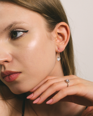 CERCEI DIN ARGINT WHITE HEARTS [1]