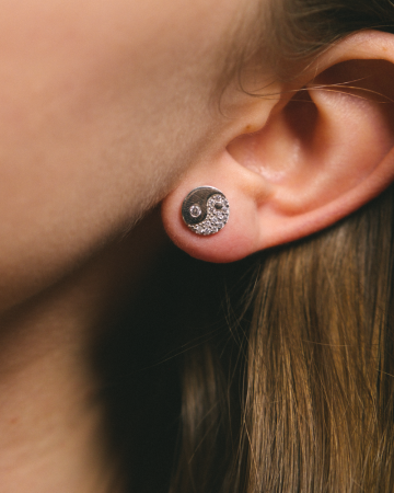 CERCEI DIN ARGINT YING & YANG [2]