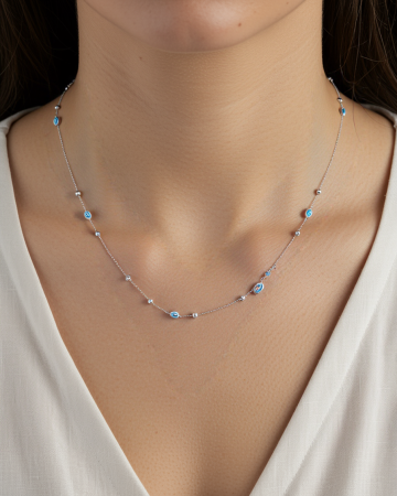 COLIER DIN ARGINT BLUE EYES [2]