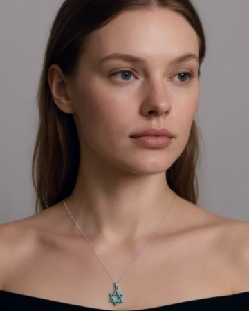 COLIER DIN ARGINT BLUE STAR [1]