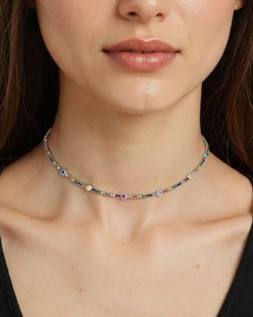 COLIER DIN ARGINT CHOKER TENNIS [2]