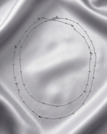 COLIERE - COLIER DIN ARGINT DOUBLE BEADS