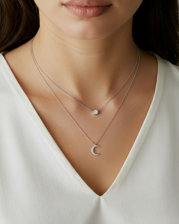 COLIER DIN ARGINT DOUBLE MOON [1]