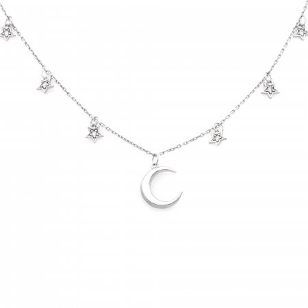 COLIERE - COLIER DIN ARGINT MOON AND STARS